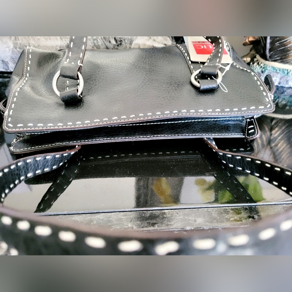 Relic Hannah Contrast Stitching Shoulder Bag Vegan Leather Black 12"×7"×3" NEW - Picture 12 of 16